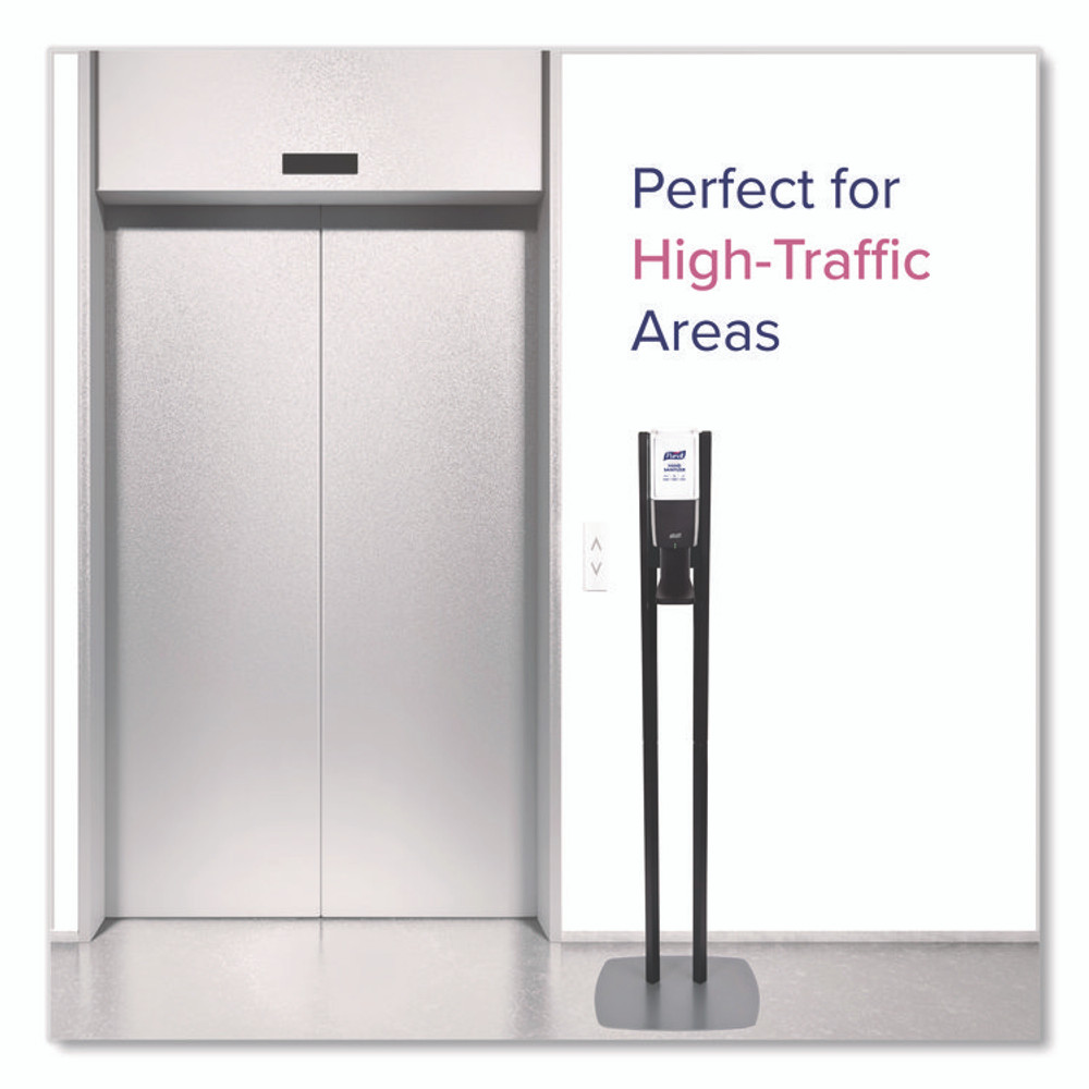 GO-JO INDUSTRIES PURELL® 8214DS ES10 Dispenser Floor Stand with Automatic Hand Sanitizer Dispenser, 15.56 x 11.75 x 51.82, Graphite