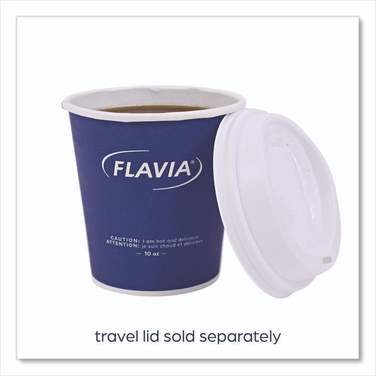 LAVAZZA FLAVIA® 25200018 Hot Beverage Paper Cup 10 oz, FLAVIA Design, Blue, 100/Sleeve, 10 Sleeves/Carton