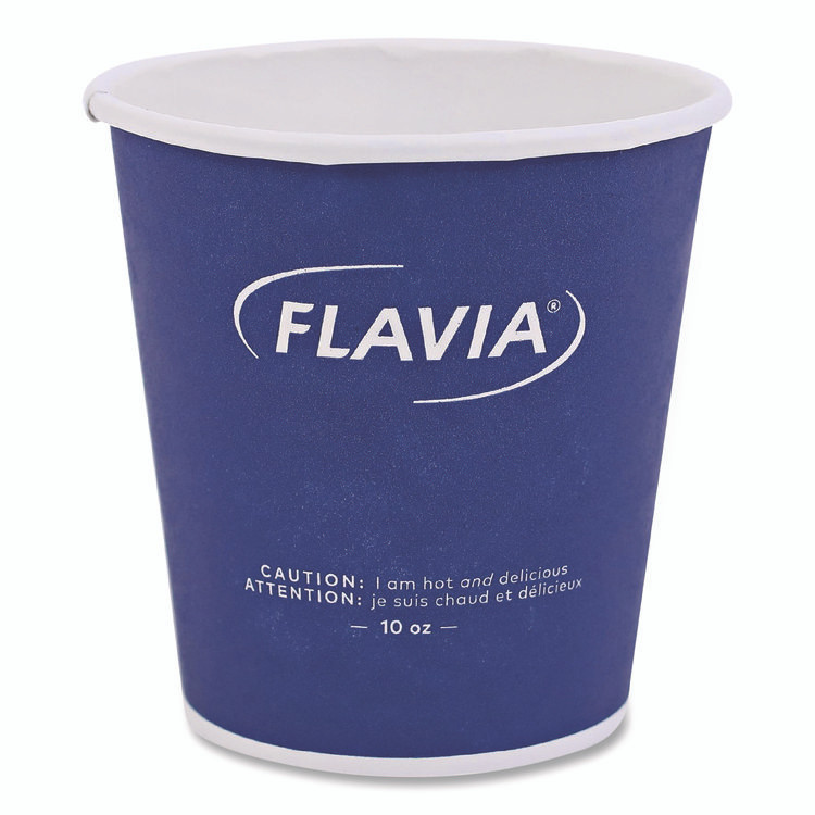 LAVAZZA FLAVIA® 25200018 Hot Beverage Paper Cup 10 oz, FLAVIA Design, Blue, 100/Sleeve, 10 Sleeves/Carton