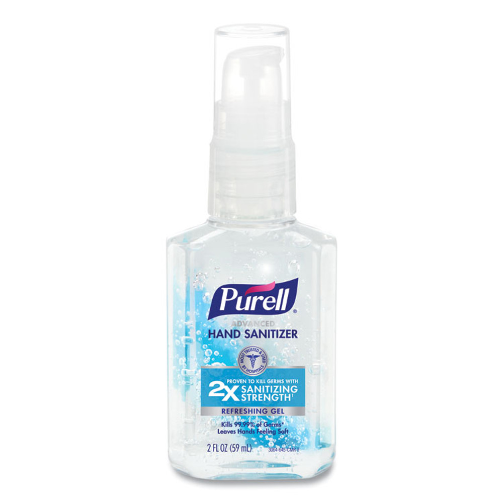 GO-JO INDUSTRIES PURELL® 305024CMR Advanced Hand Sanitizer Refreshing Gel, 2 oz Travel-Sized Pump Bottle, Clean Scent, 24/Carton