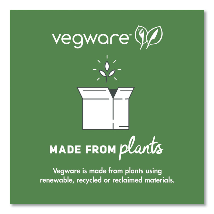 VEGWARE VWHC93NFA Nourish Molded Fiber Takeout Containers, Compostable, 3 Compartments, 9 x 9 x 3, White, Sugarcane, 200/Carton
