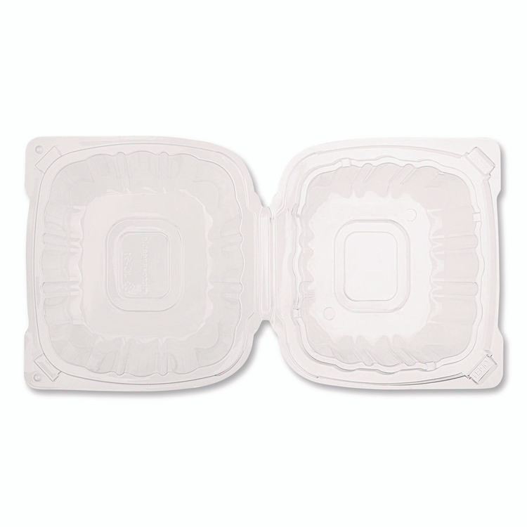 KARAT BY LOLLICUP FPHC66PP1C Polypropylene Plastic Hinged Container, 6 x 6 x 3.3, Clear, Plastic, 50/Pack, 6 Packs/Carton