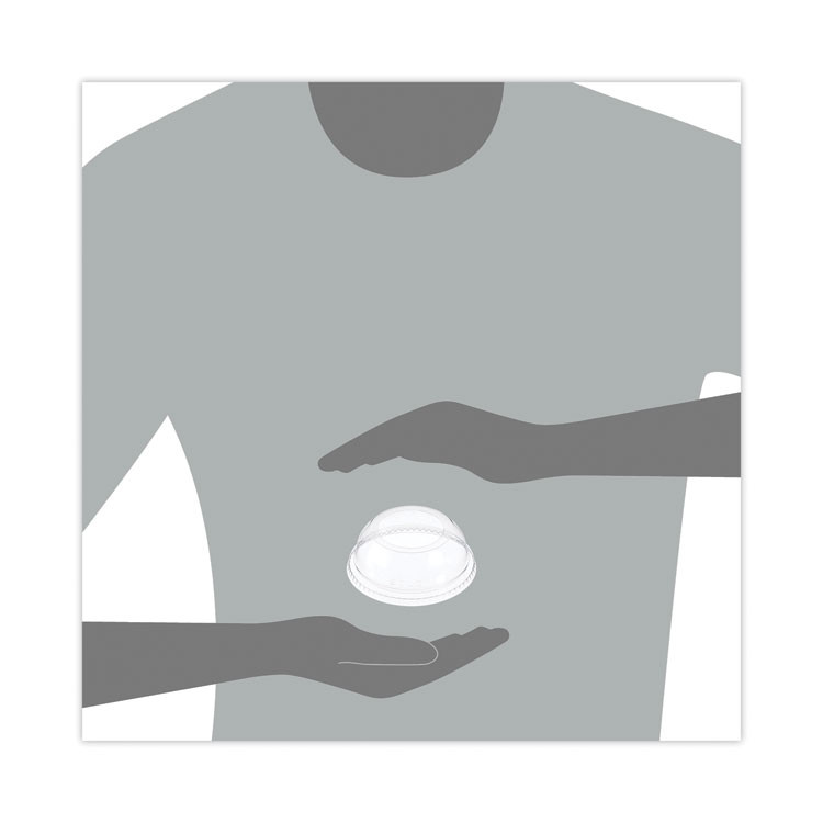 DART DLW662 Open-Top Dome Lid, With 1.9" dia Hole, Fits 9 oz to 22 oz Cold Cups, Plastic, Clear, 1,000/Carton