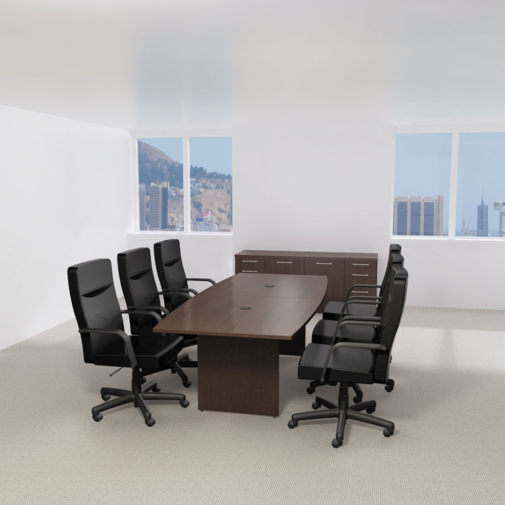 BUSH INDUSTRIES Business Furniture 99TB9642MRK Conference Tables, Boat, 42w x 95.19d x 28.65h, Mocha Cherry