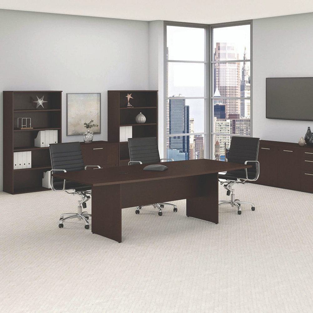 BUSH INDUSTRIES Business Furniture 99TB9642MRK Conference Tables, Boat, 42w x 95.19d x 28.65h, Mocha Cherry