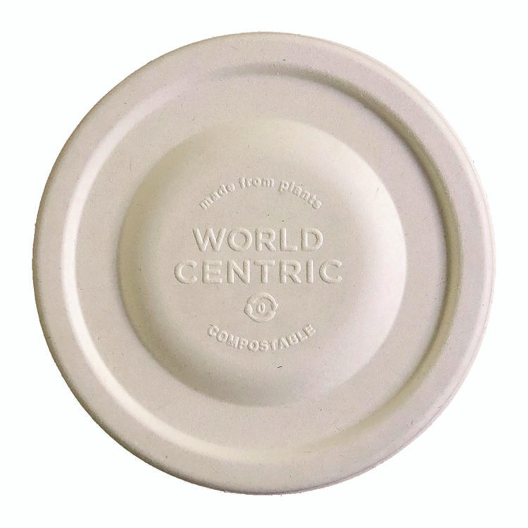 WORLD CENTRIC BOLFB12LF Fiber Lids for Bowls, Fits 12 oz to 32 oz Bowls, 4.7" Diameter x 0.4" h, Natural, Paper, 1,000/Carton