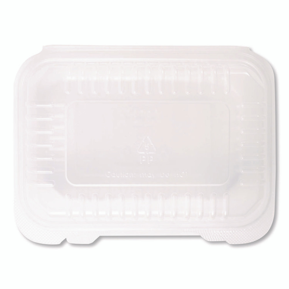KARAT BY LOLLICUP FPHC96PP1C Polypropylene Plastic Hinged Container, 6 x 9 x 2.97, Clear, Plastic, 125/Pack, 2 Packs/Carton