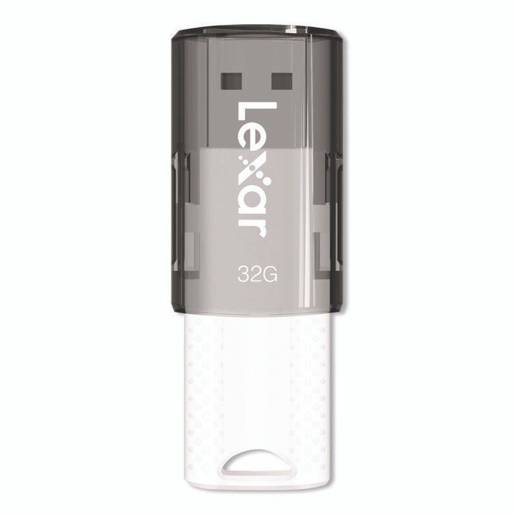 LEXAR MEDIA INC. LJDS6032GB3N JumpDrive S60 USB 2.0 Flash Drive, 32 GB, Gray/White, 3/Pack
