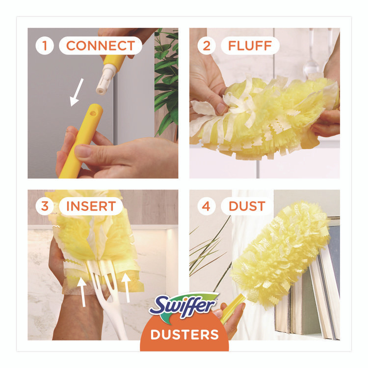 PROCTER & GAMBLE Swiffer® 99035BX Heavy Duty Dusters Refill, Trap + Lock Fiber, Yellow, 11/Box