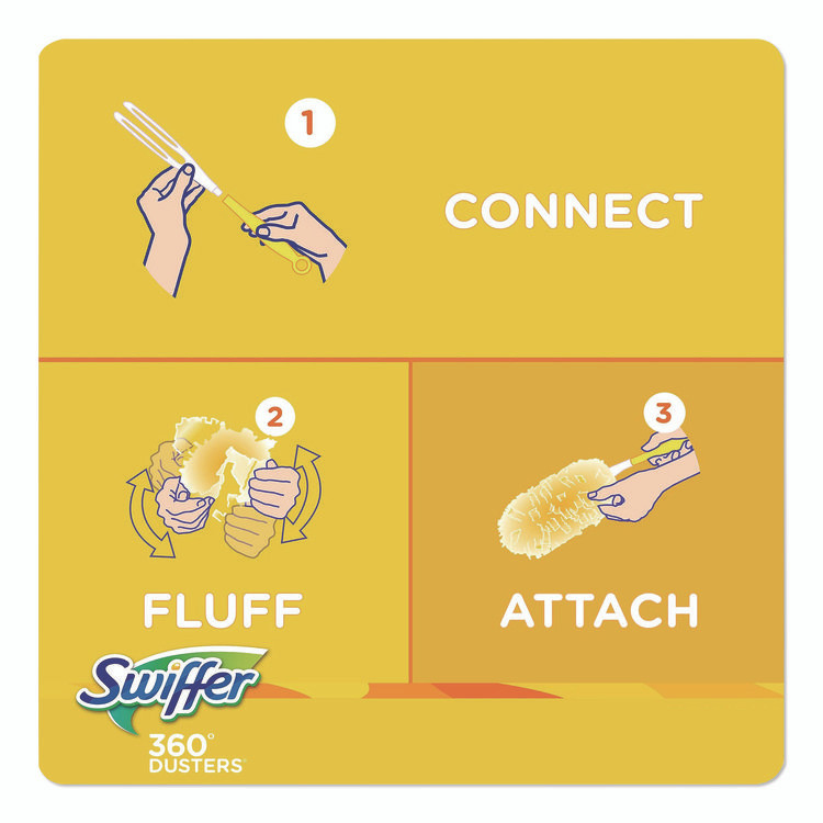 PROCTER & GAMBLE Swiffer® 99035BX Heavy Duty Dusters Refill, Trap + Lock Fiber, Yellow, 11/Box