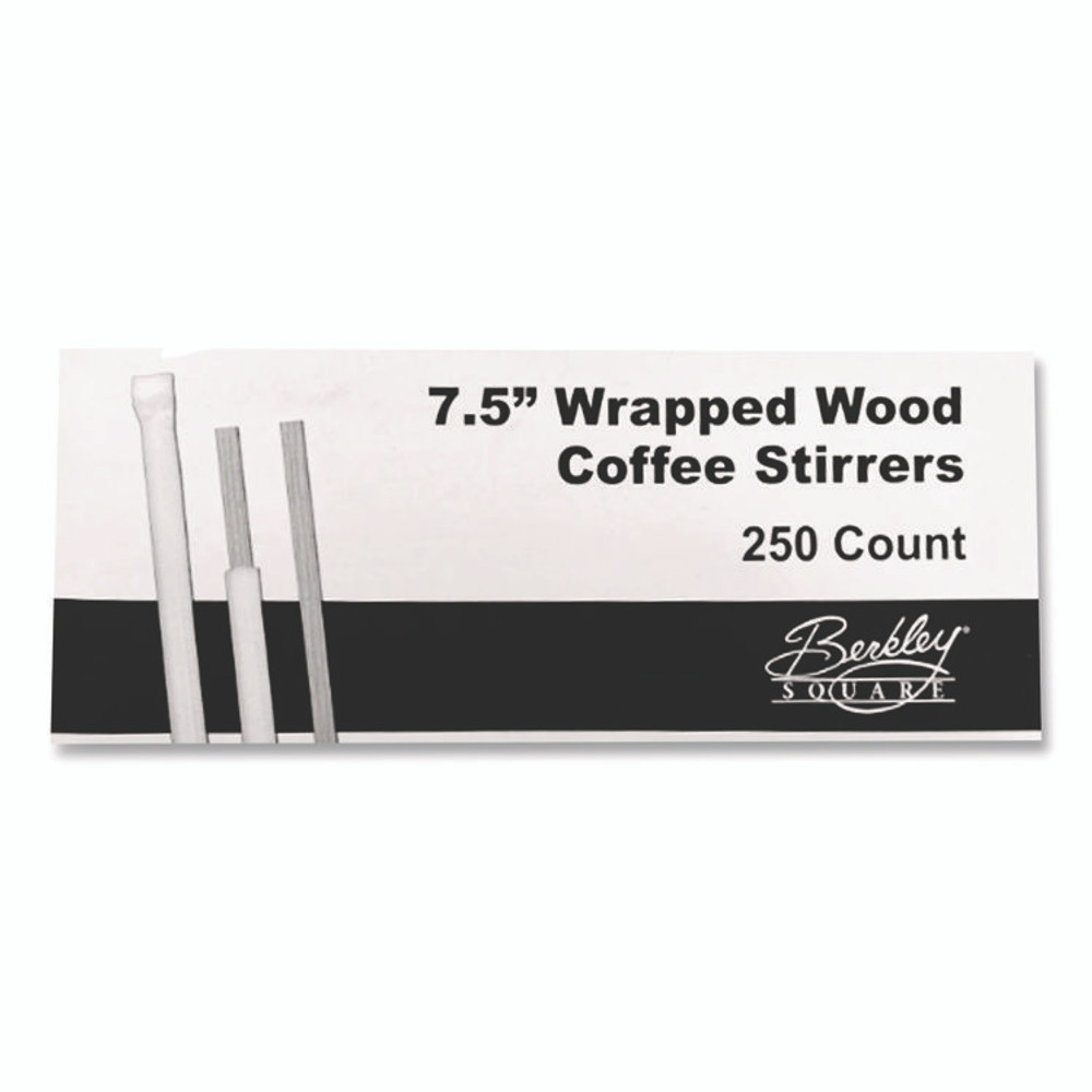 BERK ENTERPRISES INC Berkley Square BEP90213 Wrapped Wood Stirrers, 7.5", 250/Box