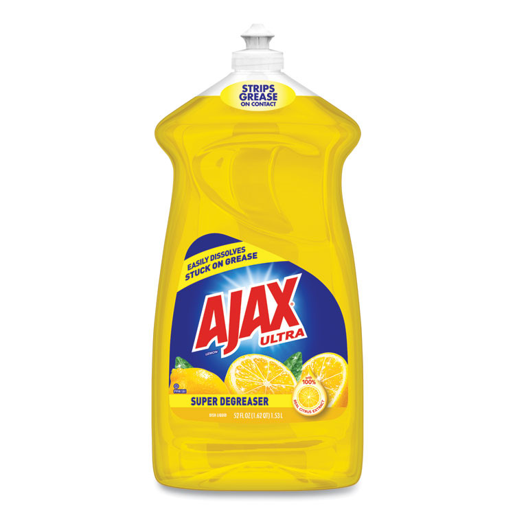 COLGATE PALMOLIVE, IPD. Ajax® 49861 Dish Detergent, Lemon Scent, 52 oz Bottle, 6/Carton