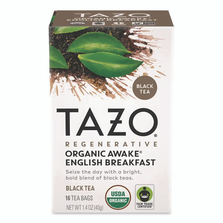 STARBUCKS COFFEE COMPANY Tazo® TAZ00303BX Tea Bags, Organic Awake English Breakfast, 16/Box
