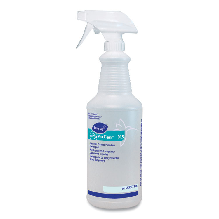 DIVERSEY D95007826 Pan Clean Spray Bottle, 32 oz, Clear, 12/Carton