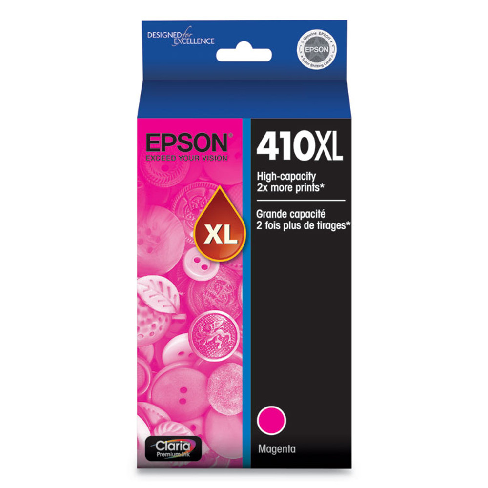 EPSON AMERICA, INC. T410XL320S T410XL320-S (410XL) Claria High-Yield Ink, 650 Page-Yield, Magenta