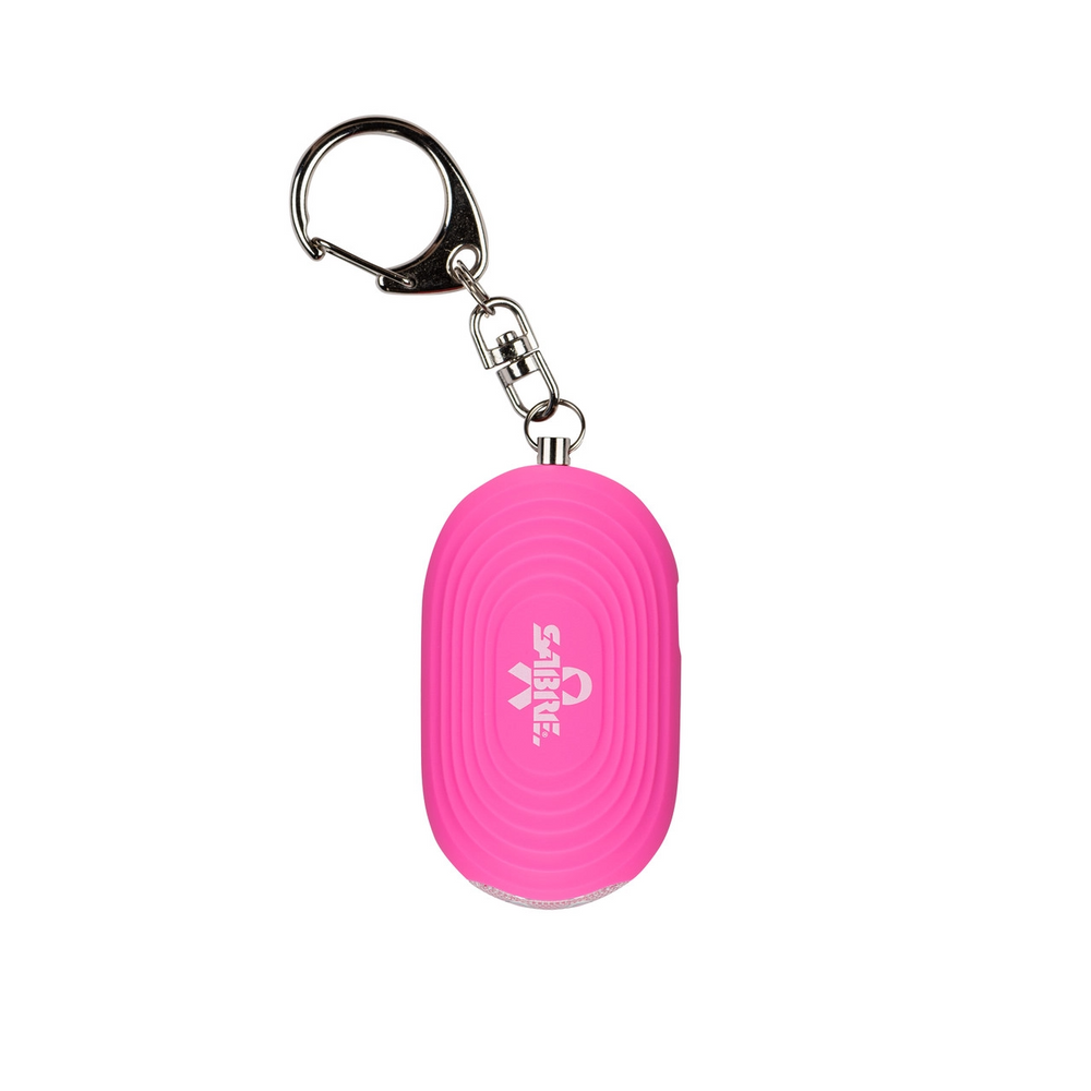 Sabre PA-LEDNBCF-02 Personal Alarm w/LED light and snap hook attachment, Pink