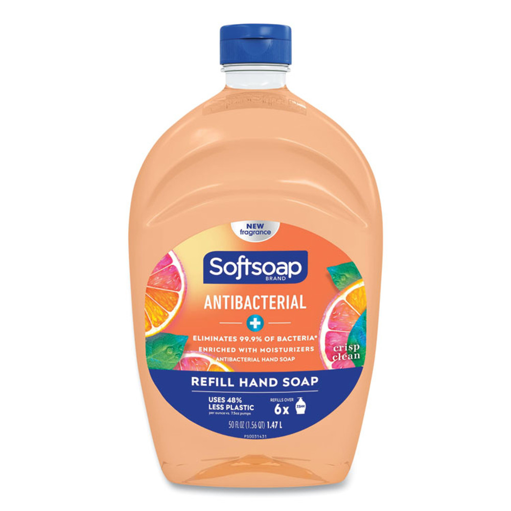 COLGATE PALMOLIVE, IPD. Softsoap® 46325EA Antibacterial Liquid Hand Soap Refill, Fresh Scent, Orange, 50 oz