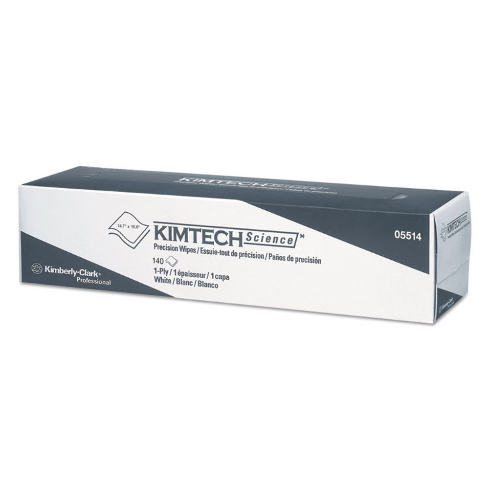 KIMBERLY CLARK Kimtech™ 05514 Precision Wiper, POP-UP Box, 1-Ply, 14.7 x 16.6 Unscented, White, 144/Box