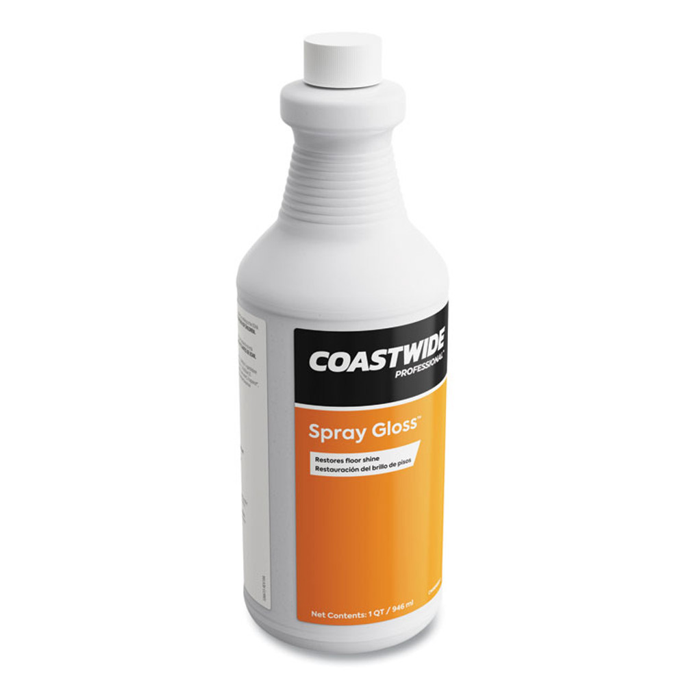 COASTWIDE PROFESSIONAL 24425445 Spray Gloss Floor Finish and Sealer, Peach Scent, 0.95 L Bottle, 6/Carton