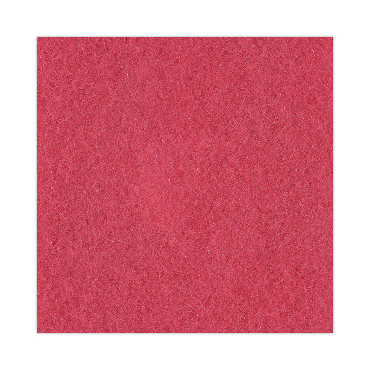 BOARDWALK 4012RED Buffing Floor Pads, 12" Diameter, Red, 5/Carton