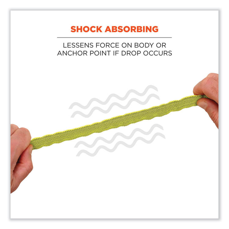 TENACIOUS HOLDINGS, INC. ergodyne® 19013 Squids 3100 Lanyard with Aluminum Carabiner + Cinch-Loop, 10 lb Max Working Capacity, 42" to 54" Long, Lime