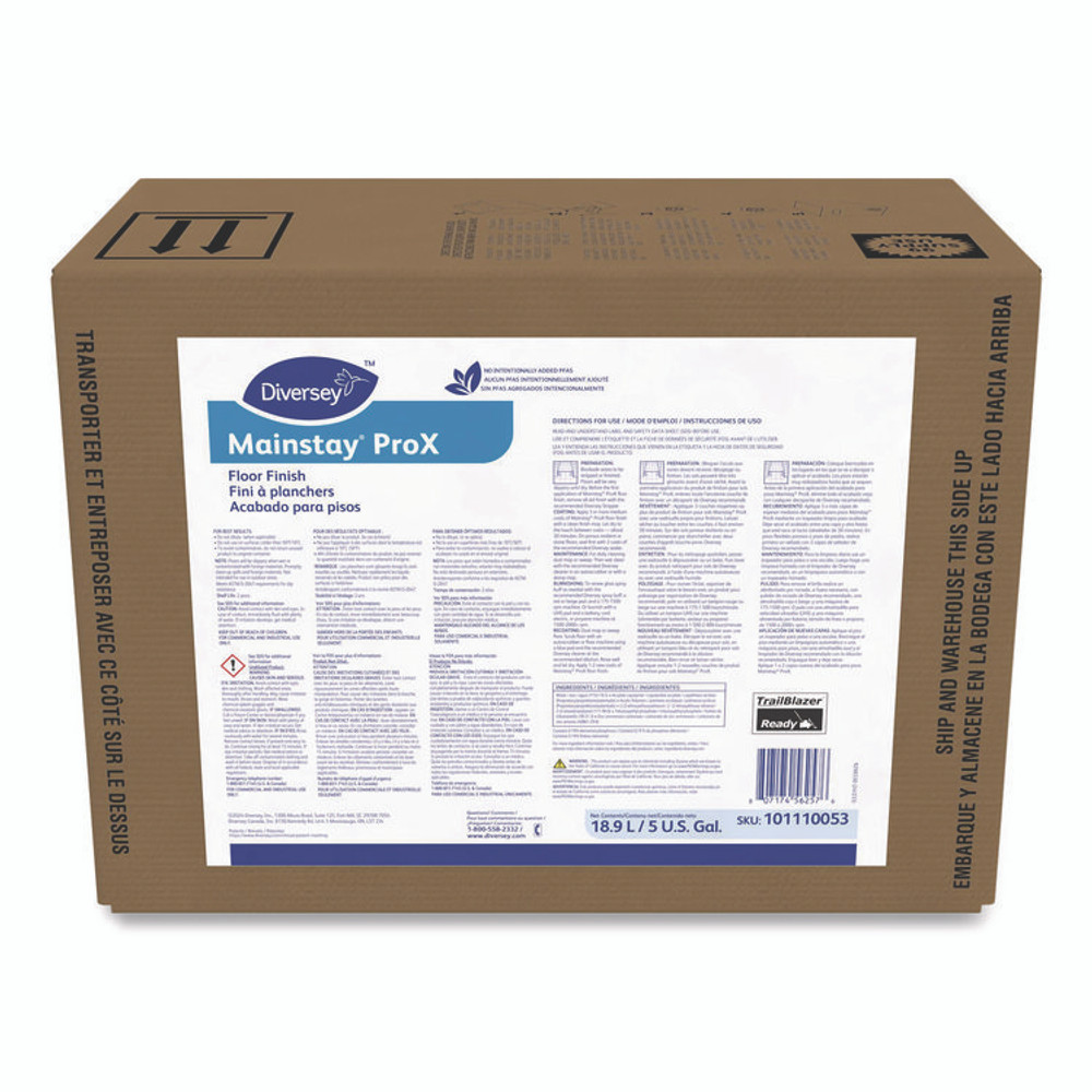 DIVERSEY 101110053 Mainstay ProX Floor Finish, 5 gal Bag-in-Box