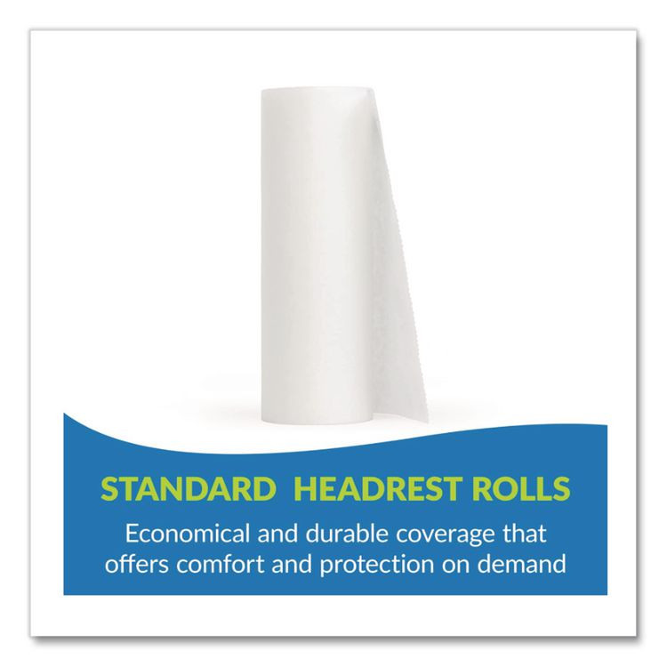 TIDI PRODUCTS 980900M Everyday Headrest Paper Roll, Smooth-Finish, 8.5" x 225 ft, White, 25/Carton
