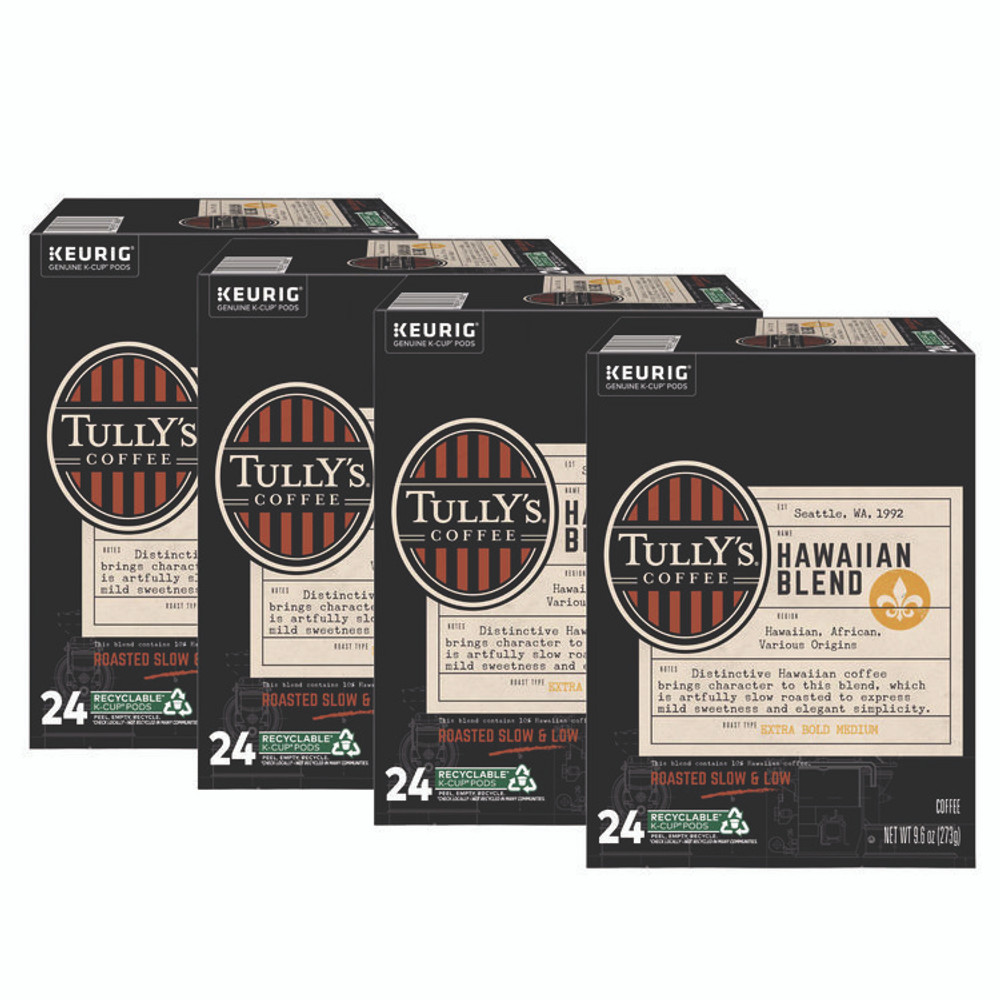 KEURIG DR PEPPER Tully's Coffee® 6606CT Hawaiian Blend Coffee K-Cups, 96/Carton
