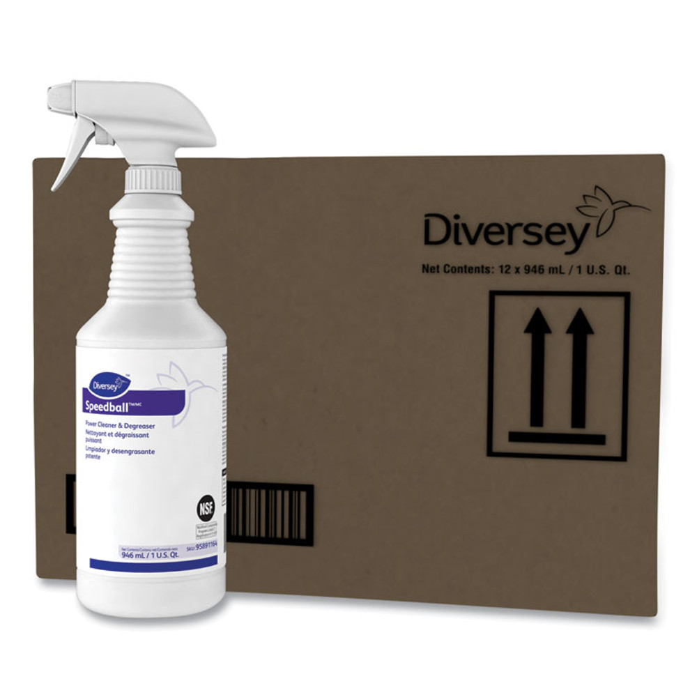 DIVERSEY 95891164 Speedball Heavy-Duty Cleaner, Citrus, Liquid, 1qt. Spray Bottle, 12/CT