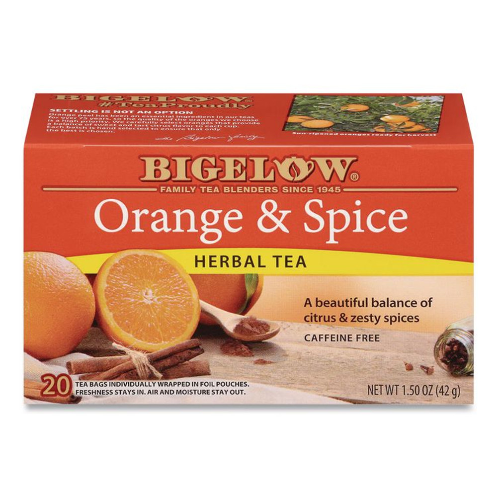 KEURIG DR PEPPER Bigelow® 10398 Orange and Spice Herbal Tea, 28/Box
