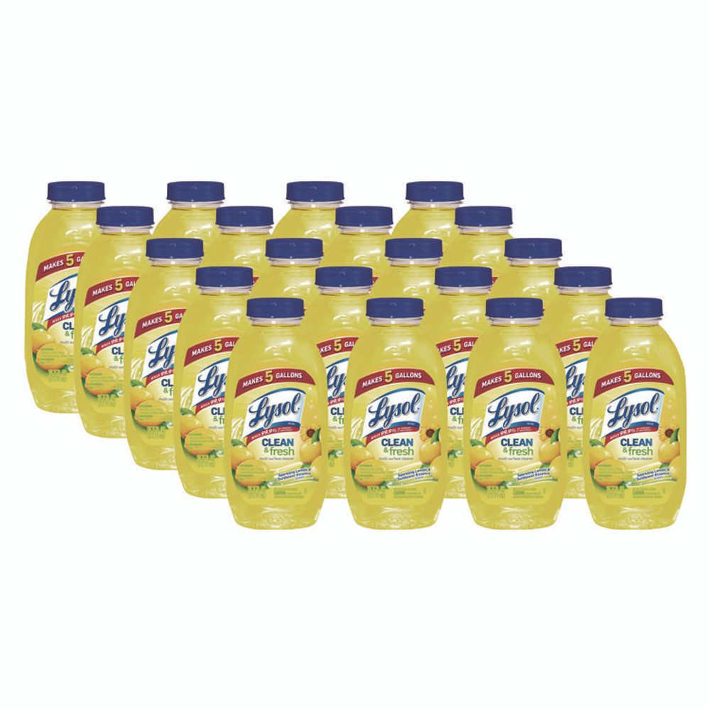 RECKITT BENCKISER LYSOL® Brand 93805CT Clean and Fresh Multi-Surface Disinfectant Cleaner, Sparkling Lemon and Sunflower Essence, 10.75 oz Bottle, 20/Carton