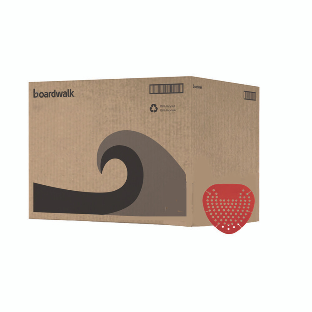 BOARDWALK 1001 Deodorizing Urinal Screen, Cherry Scent, Red, 3.5 oz, Dozen