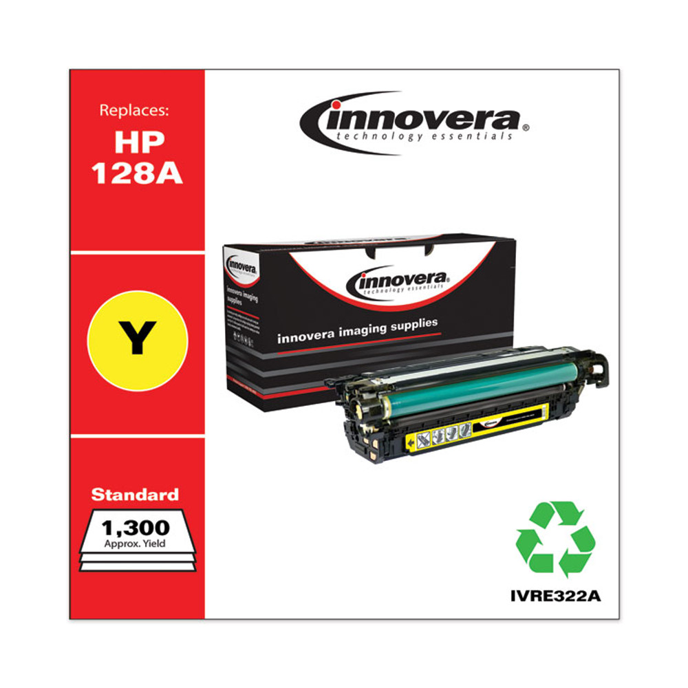 INNOVERA E322A Remanufactured Yellow Toner, Replacement for 128A (CE322A), 1,300 Page-Yield