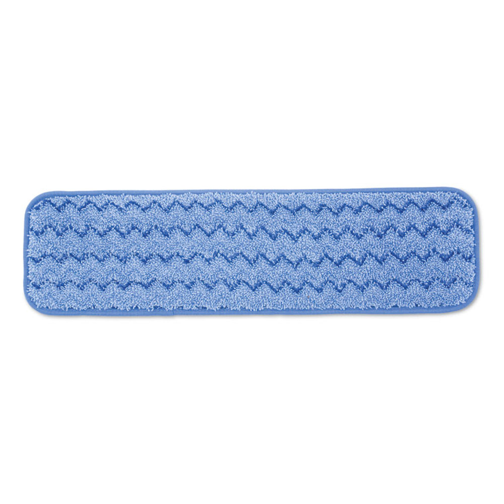 RUBBERMAID COMMERCIAL PROD. Q41000BLU Microfiber Wet Room Pad, Split Nylon/Polyester Blend, 18", Blue, 12/Carton