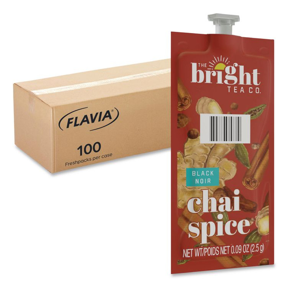 LAVAZZA FLAVIA® 48021 The Bright Tea Co. Chai Spice Black Tea Freshpack, 100/Carton