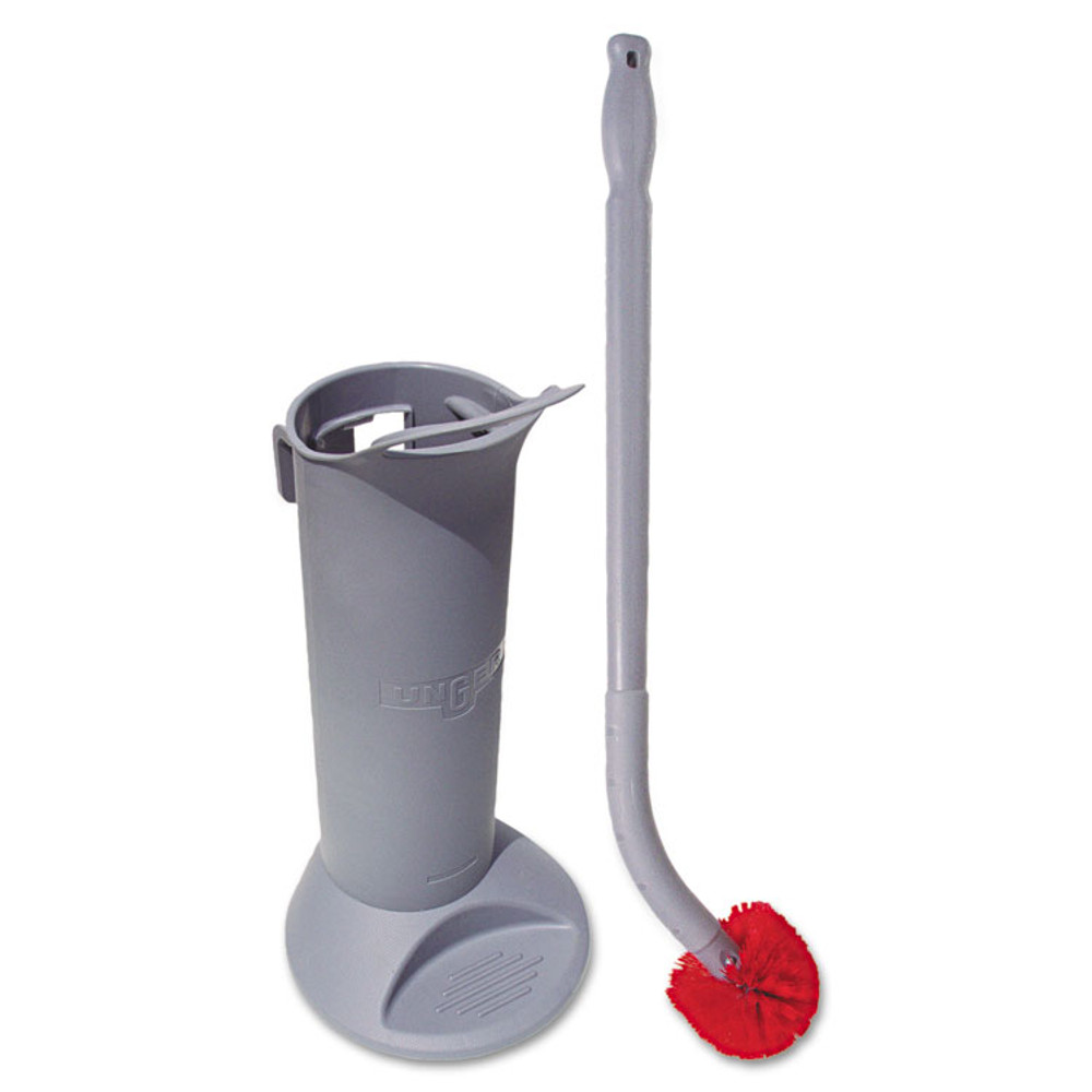 UNGER BBWHR Ergo Toilet Bowl Brush Complete: Wand, Brush Holder and Two Heads, Gray