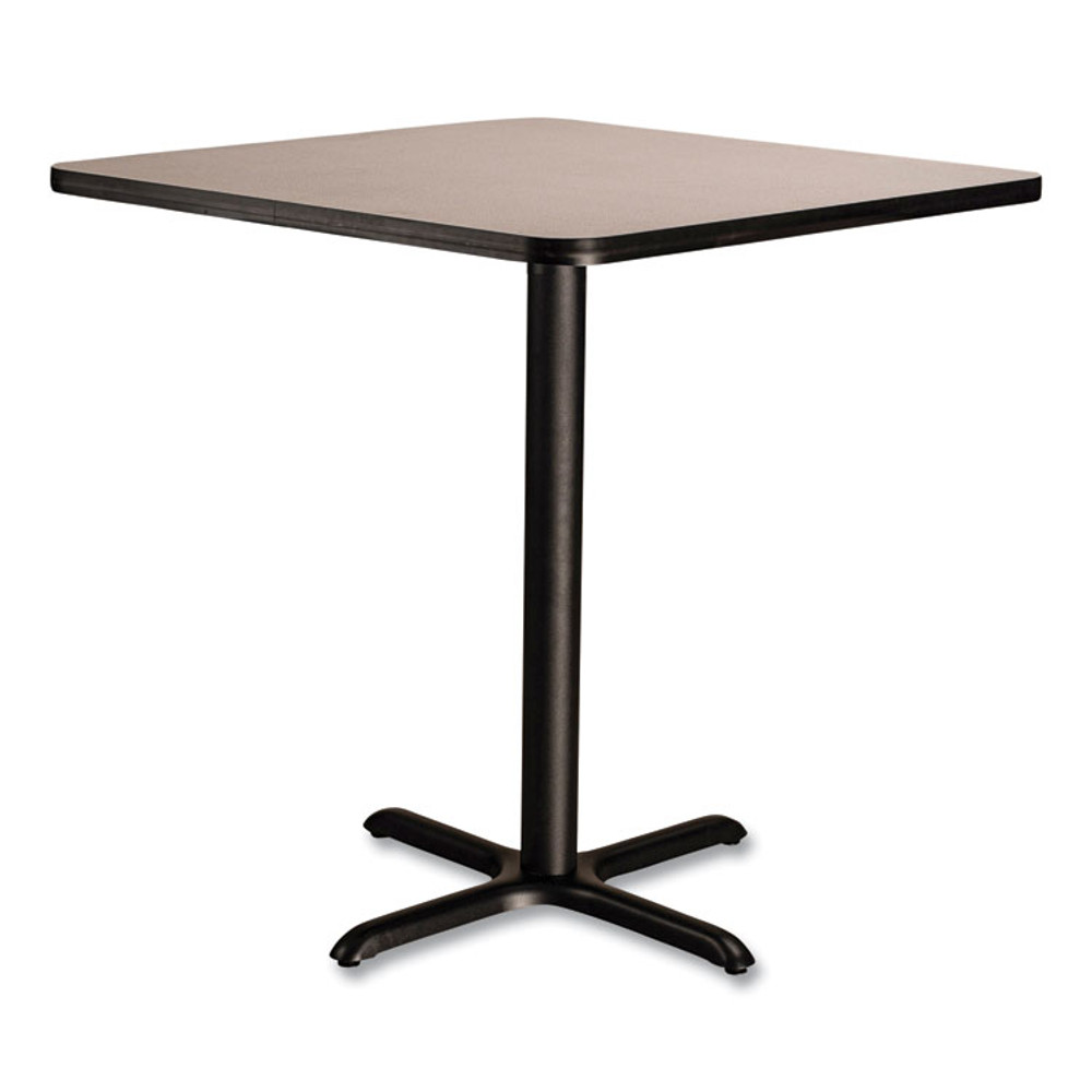 NATIONAL PUBLIC SEATING NPS® CT33636XC1GY Cafe Table, 36w x 36d x 36h, Square Top/X-Base, Gray Nebula Top, Black Base