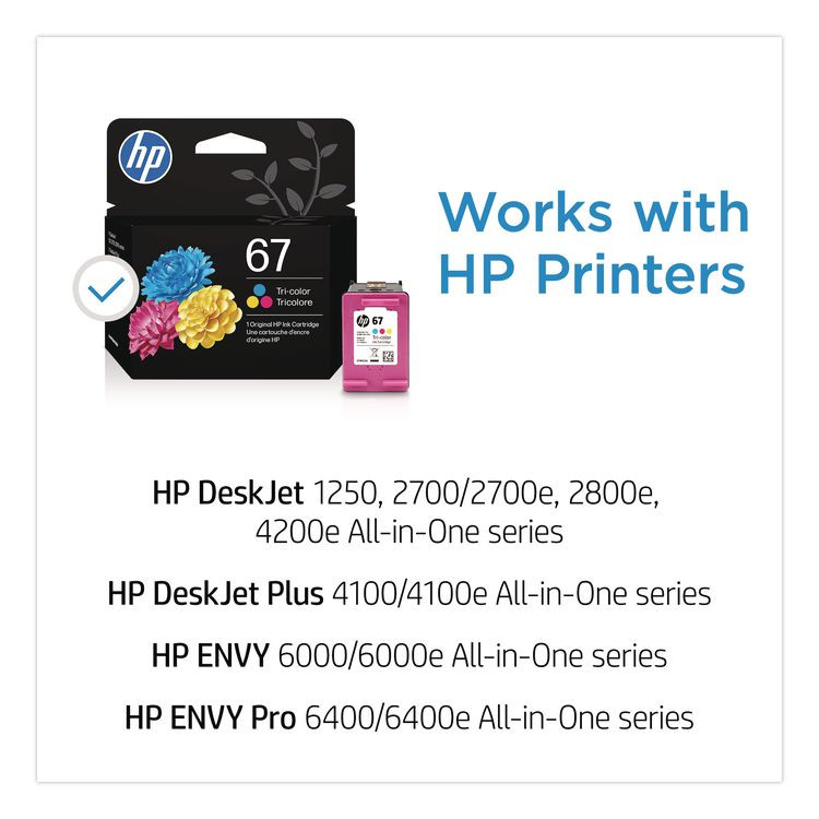 HP INC 3YM55AN HP 67, (3YM55AN) Tri-Color Original Ink Cartridge