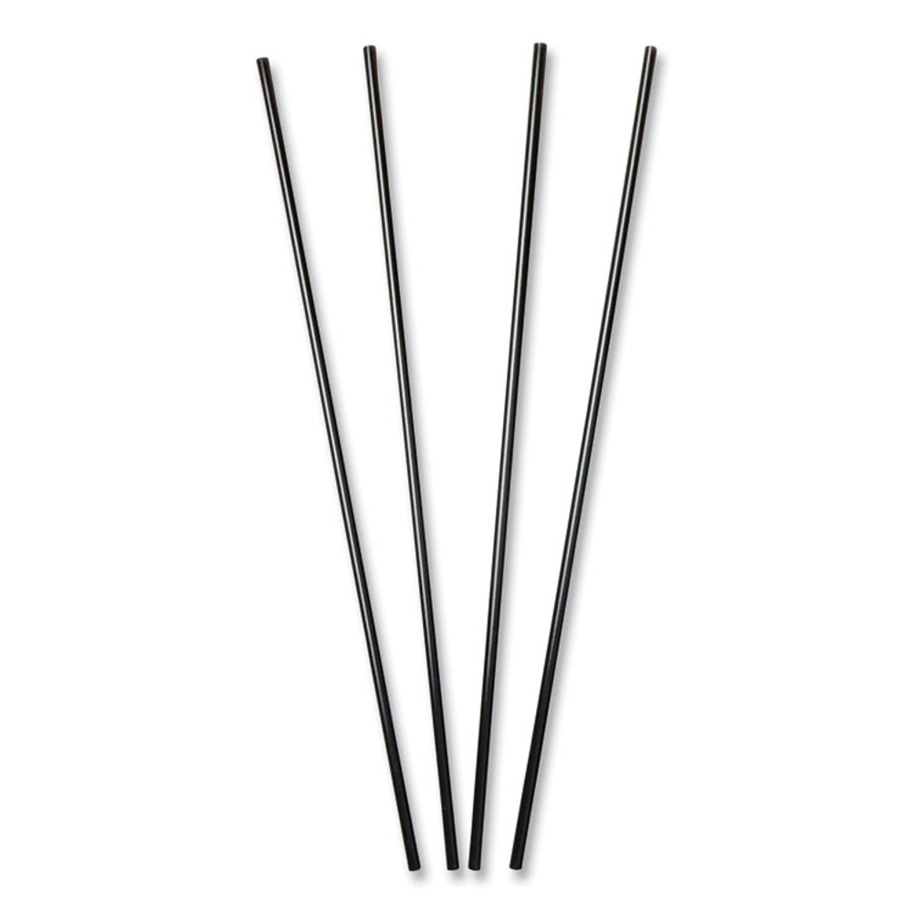 AMERCAREROYAL S1525BK7 Sip Straws, 7.5", Plastic, Black, 10,000/Carton