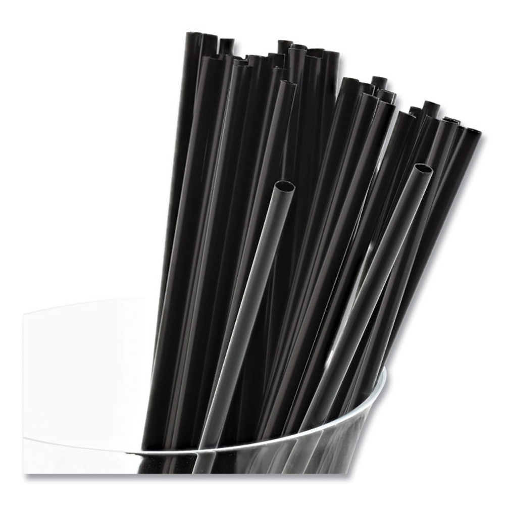 AMERCAREROYAL S1525BK7 Sip Straws, 7.5", Plastic, Black, 10,000/Carton