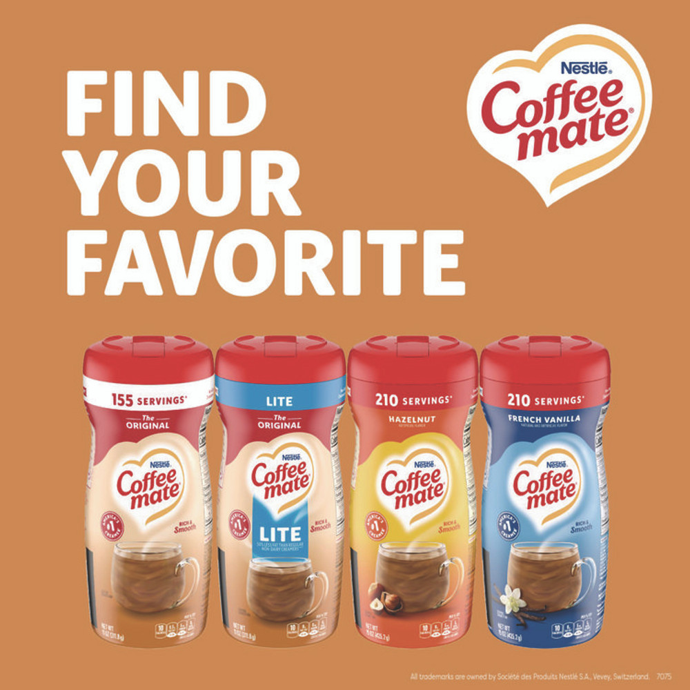 NESTLE Coffee mate® 74185CT Powdered Original Lite Creamer, 11 oz. Canister, 12/Carton