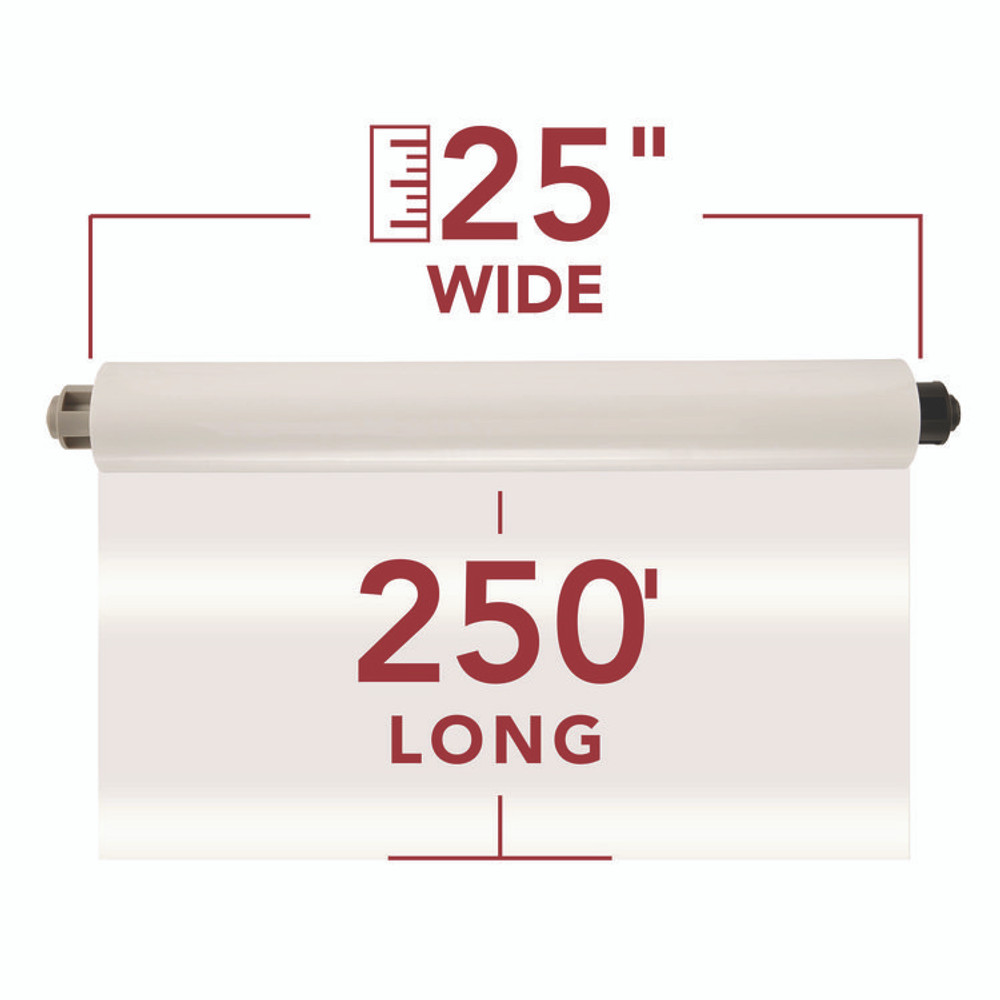 WILSON JONES CO. GBC® 3000024EZ EZload Roll Film, Nap I, 3 mil, 25" x 250 ft, Gloss Clear, 2/Box