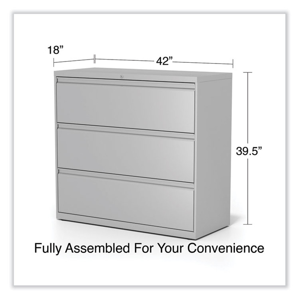 ALERA HLF4241LG Lateral File, 3 Legal/Letter/A4/A5-Size File Drawers, Light Gray, 42" x 18.63" x 40.25"