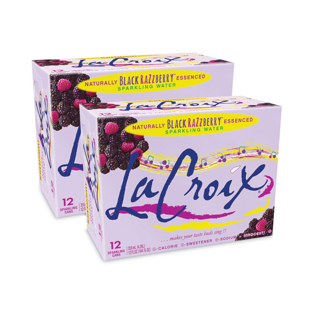 NATIONAL BEVERAGE CORP. LaCroix® NAV40112 Sparkling Water, Black Razzberry, 12 oz Can, 12 Cans/Pack, 2 Packs/Carton
