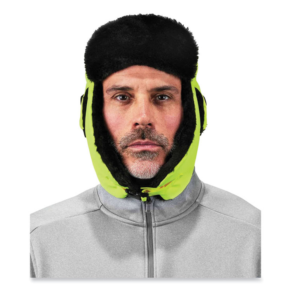 TENACIOUS HOLDINGS, INC. ergodyne® 16855 N-Ferno 6802 Classic Trapper Hat, Large/X-Large, Lime