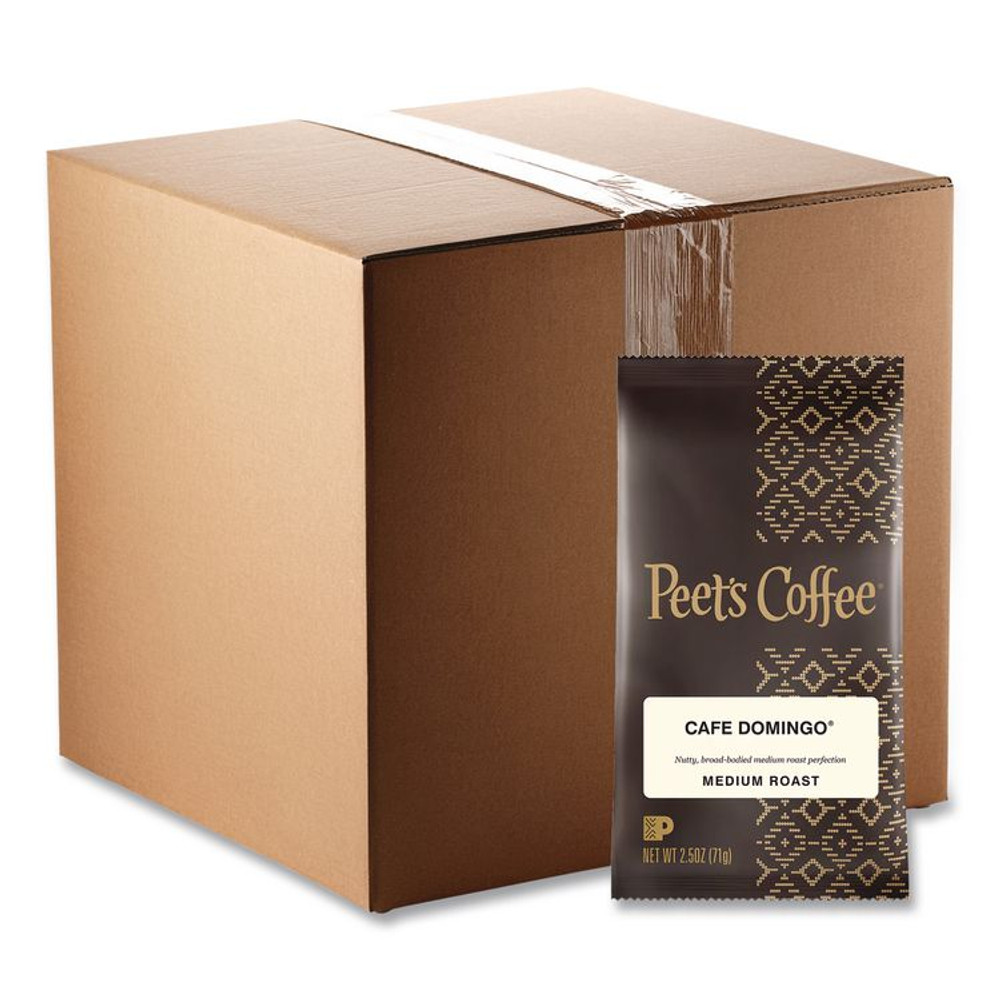 PEETS Peet's Coffee & Tea® 504918 Coffee Portion Packs, Cafe Domingo Blend, 2.5 oz Frack Pack, 18/Box
