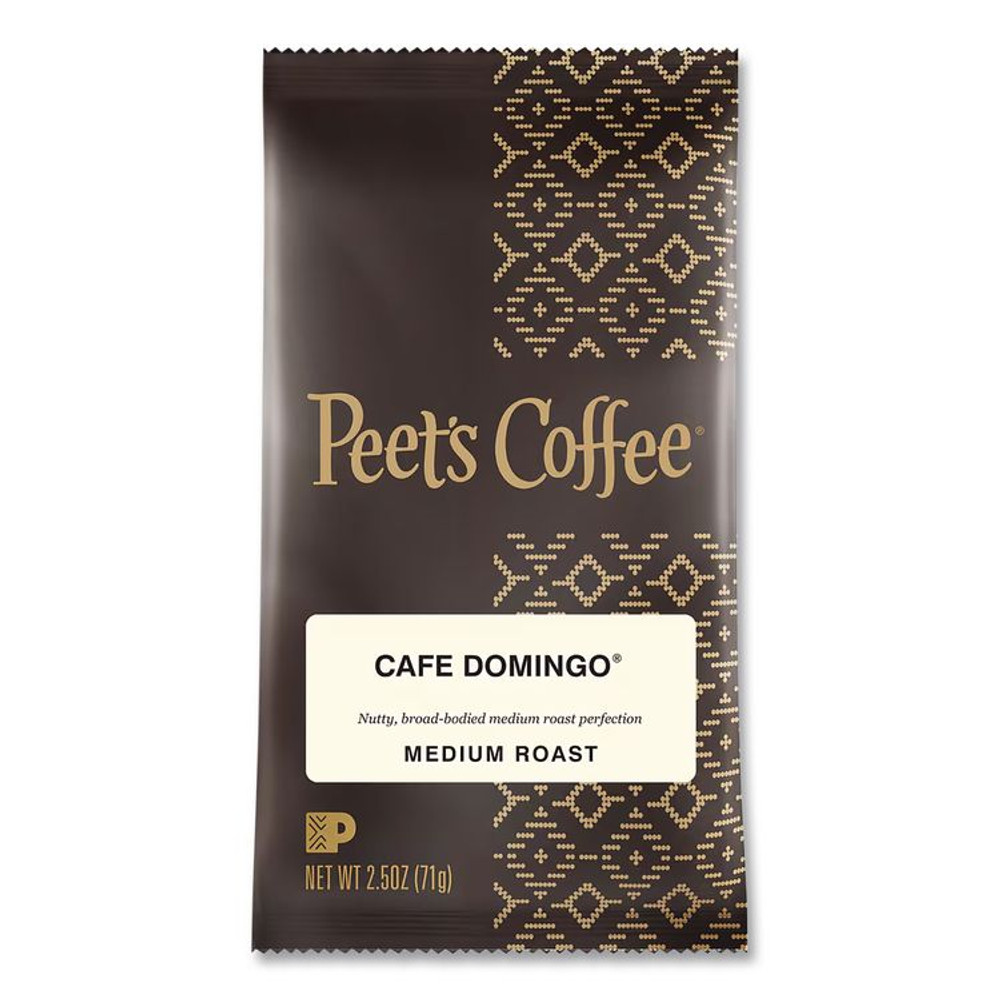 PEETS Peet's Coffee & Tea® 504918 Coffee Portion Packs, Cafe Domingo Blend, 2.5 oz Frack Pack, 18/Box