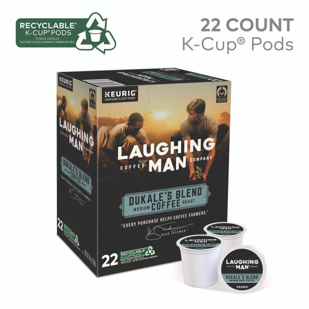 KEURIG DR PEPPER Laughing Man® Coffee Company 8338 Dukale's Blend K-Cup Pods, 22/Box