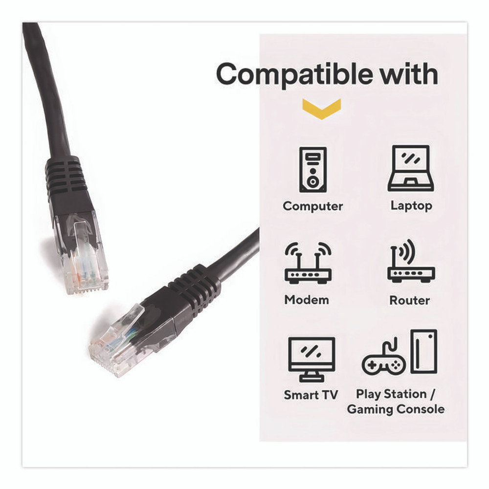 NXT TECHNOLOGIES 24400045 CAT6 Patch Cable, 14 ft, Black