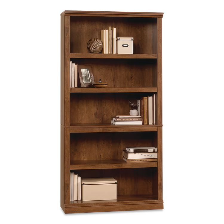 SAUDER WOODWORKING COMPANY 410367 Select Collection Bookcase, Five-Shelf, 35.27w x 13.22d x 69.76h, Oiled Brown